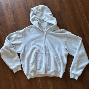 Skims Cropped Zip-Up Hoodie